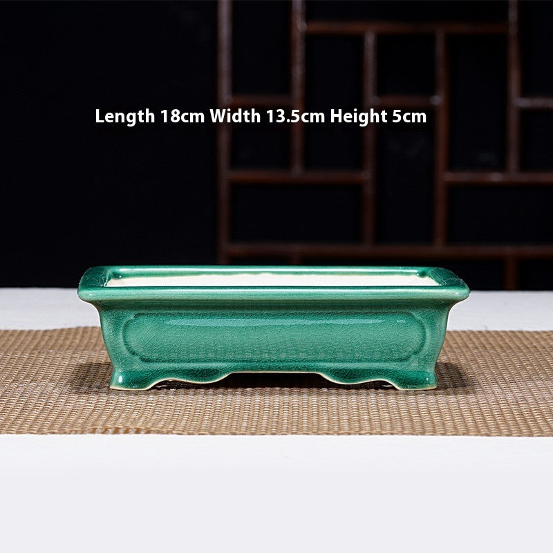 Purple Sand Flowerpot Ceramic Rectangular Bonsai