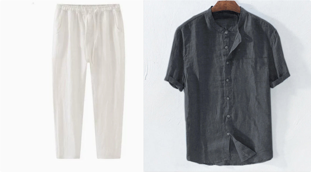 Men's Shirt New Short Sleeve Summer Stand Collar