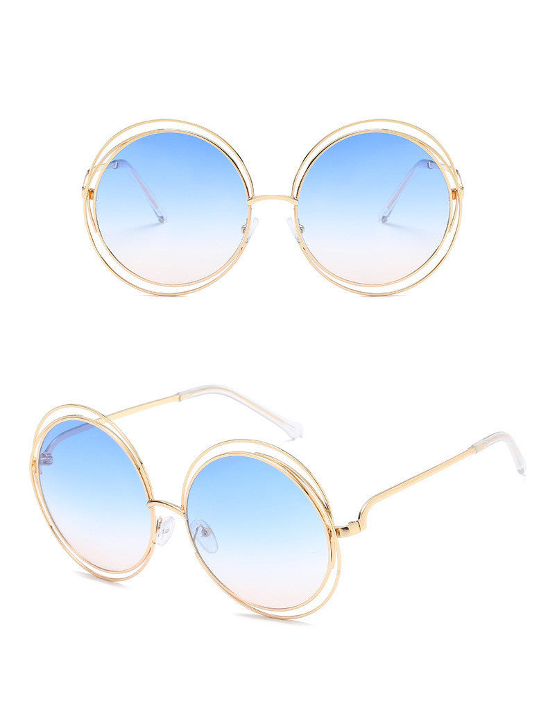 Round metal cutout sunglasses