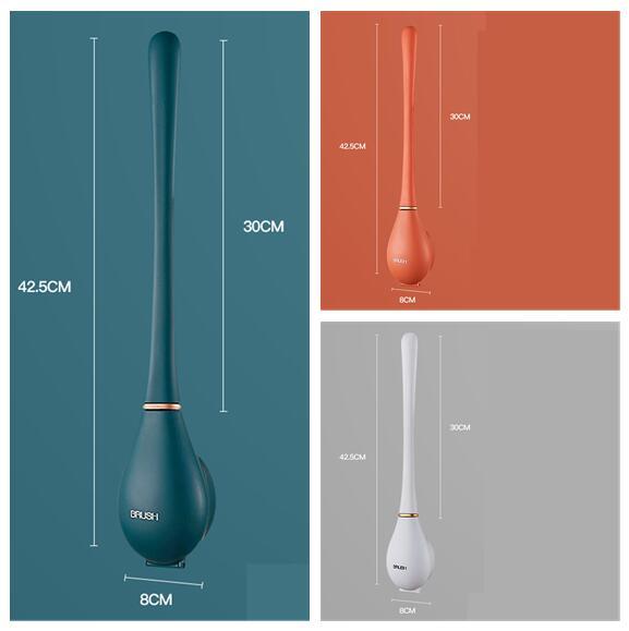 Household Brush Wall-mounted Long-handled Silicone Toilet Brush