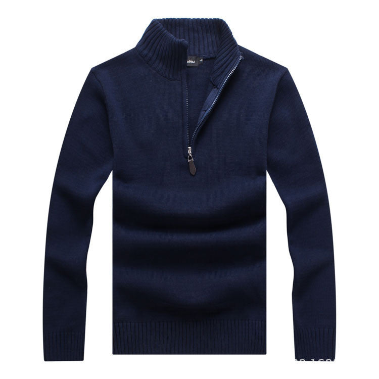 Men's Sweater Korean Style Slim Long-sleeved Casual Knit Sweater Striped Wool Men