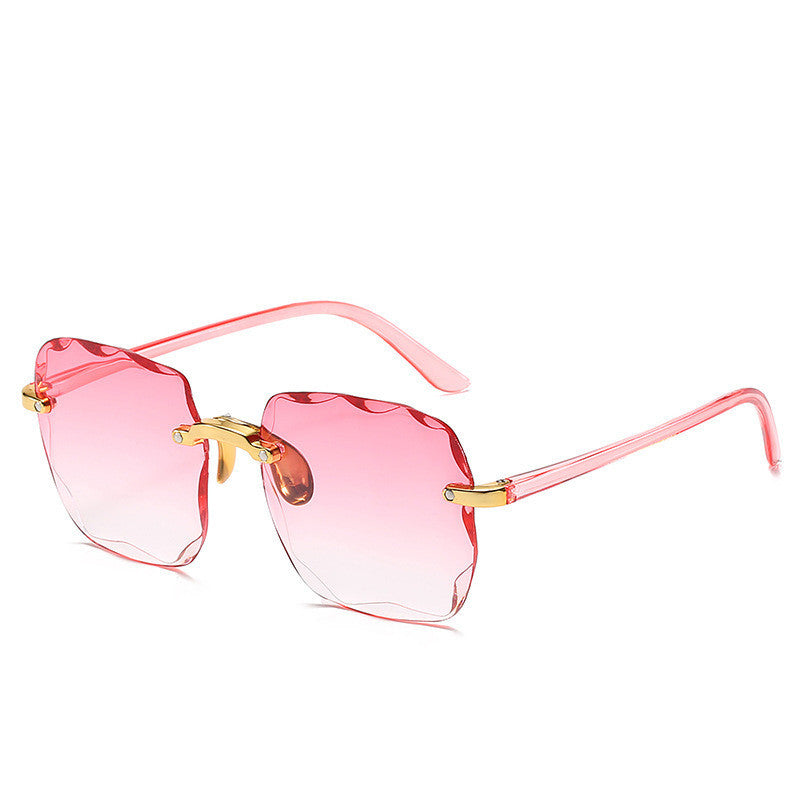Large frame square sunglasses with trim