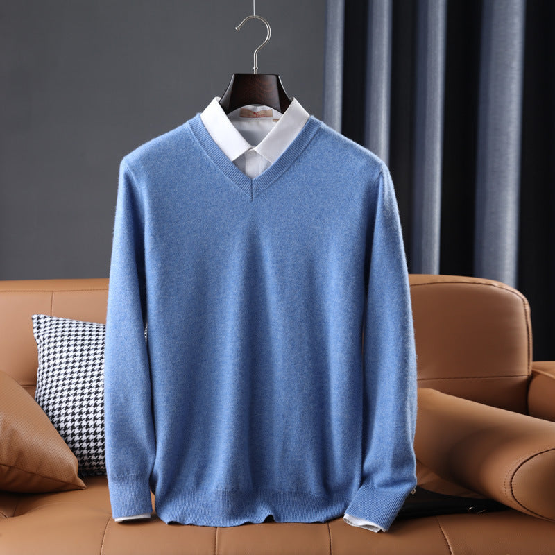 Korean Style Wool V-neck Bottoming Shirt Pullover Sweater