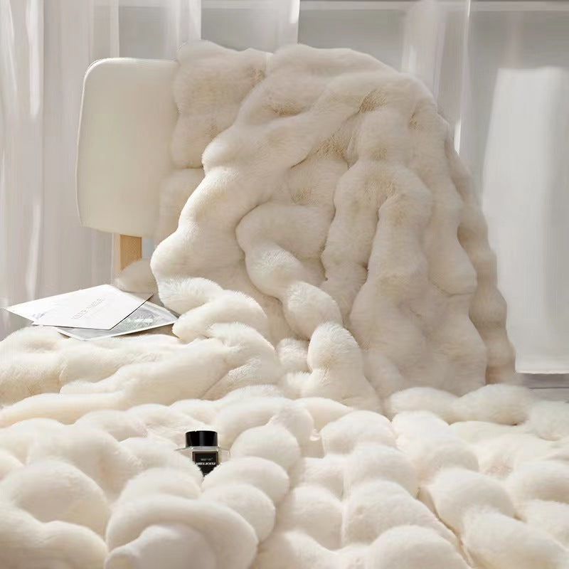 Bubble Rabbit Blanket Flannel Sofa Cover