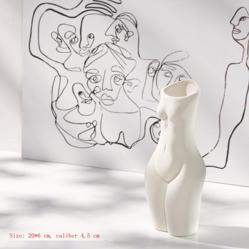 White Simple Creative Ceramic Dried Flower Vase