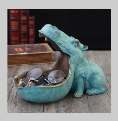 Hippo Decoration Creative Home Living Room Shoe Cabinet Sundries Organizer Ornament
