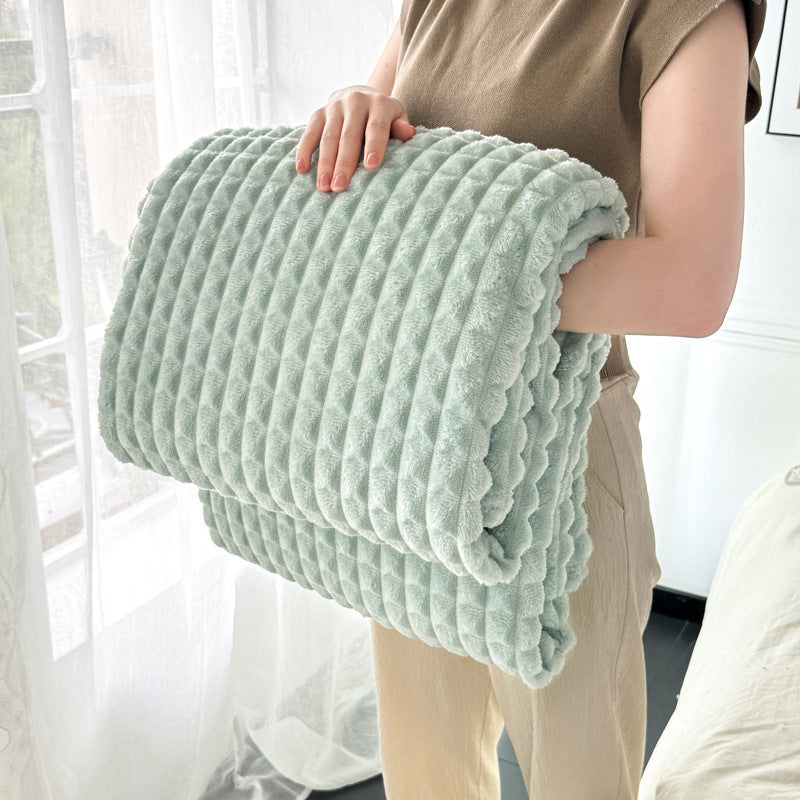 Flannel Plaid Blanket Soft Double Thick Warm Nap Blanket