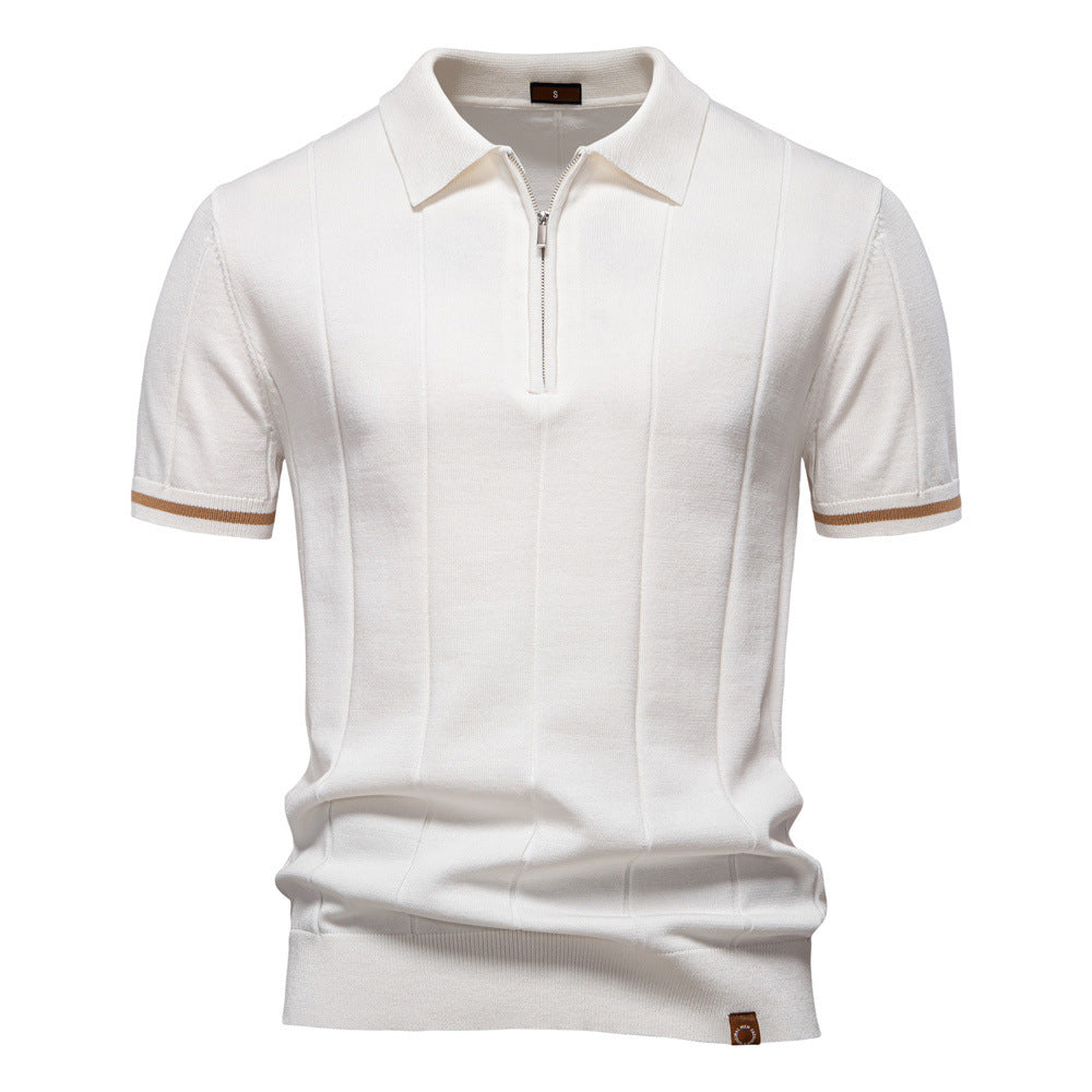 Men's Business Casual Woolen Polo Shirt