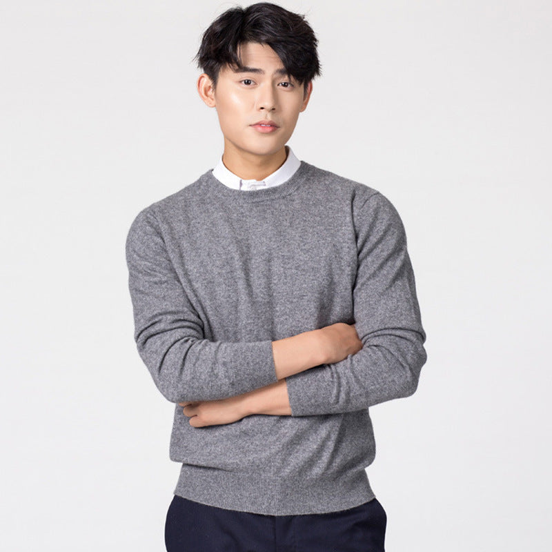 Men's Knitwear Woolen Leisure Pullover Loose Solid Color Sweater