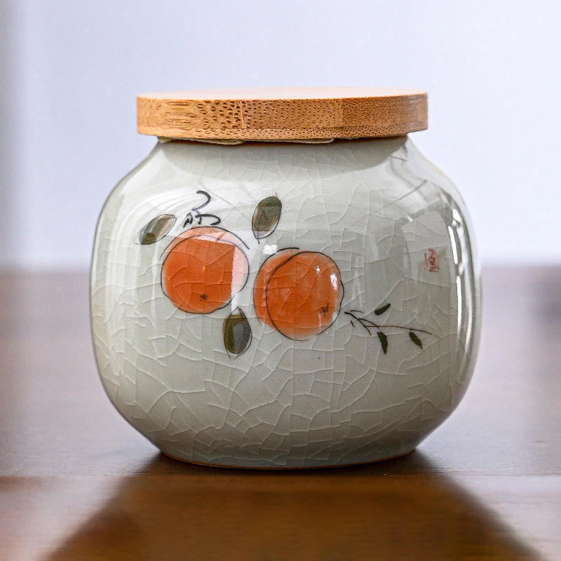 Hand Drawn Ge Kiln Tea Jar