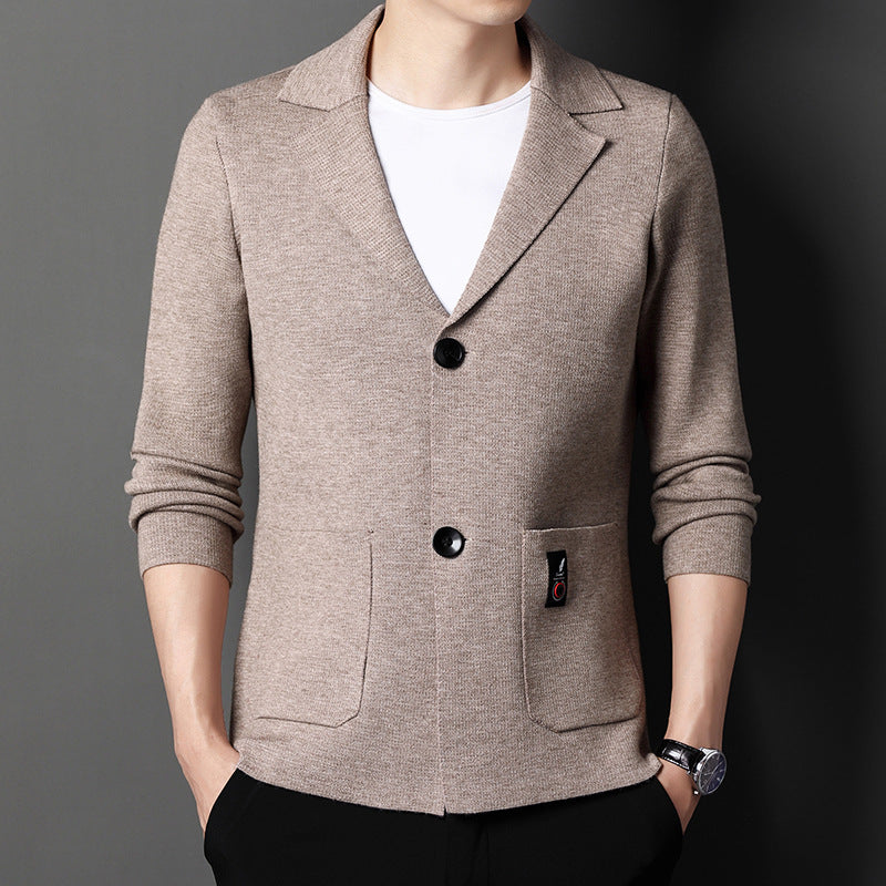 Men's Knit Cardigan Suit Young And Middle-aged