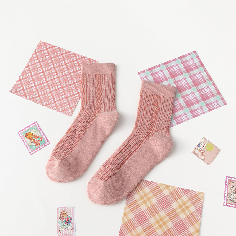 Sweet Lady Towel Bottom Mid-calf Socks