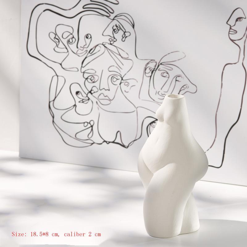 White Simple Creative Ceramic Dried Flower Vase