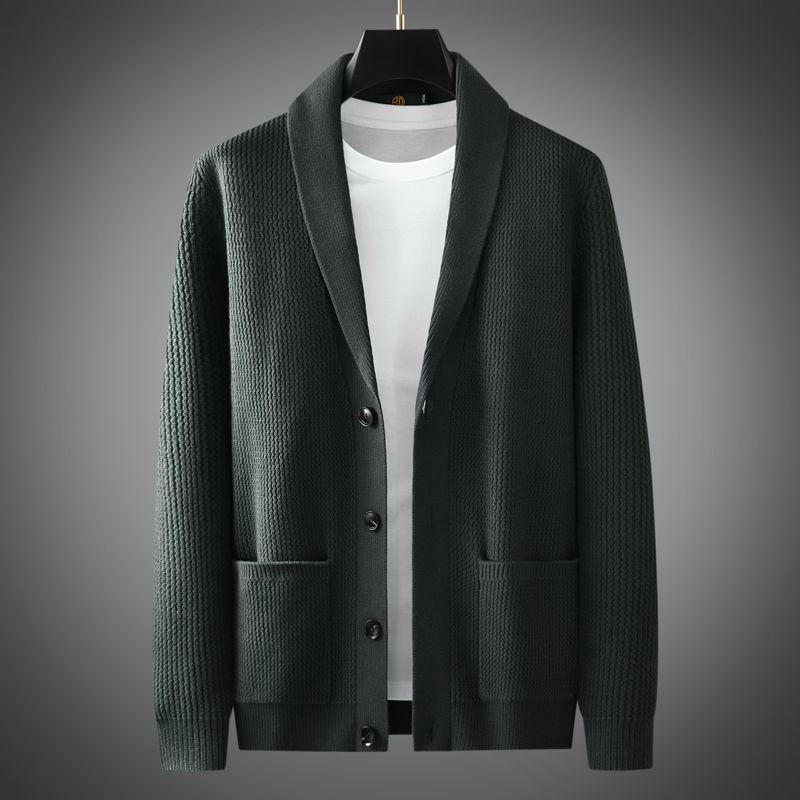 Spring And Autumn New Casual Knitted Coat Men's Comfortable Fashion Slim Fit