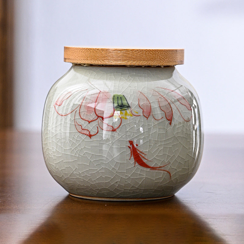 Hand Drawn Ge Kiln Tea Jar
