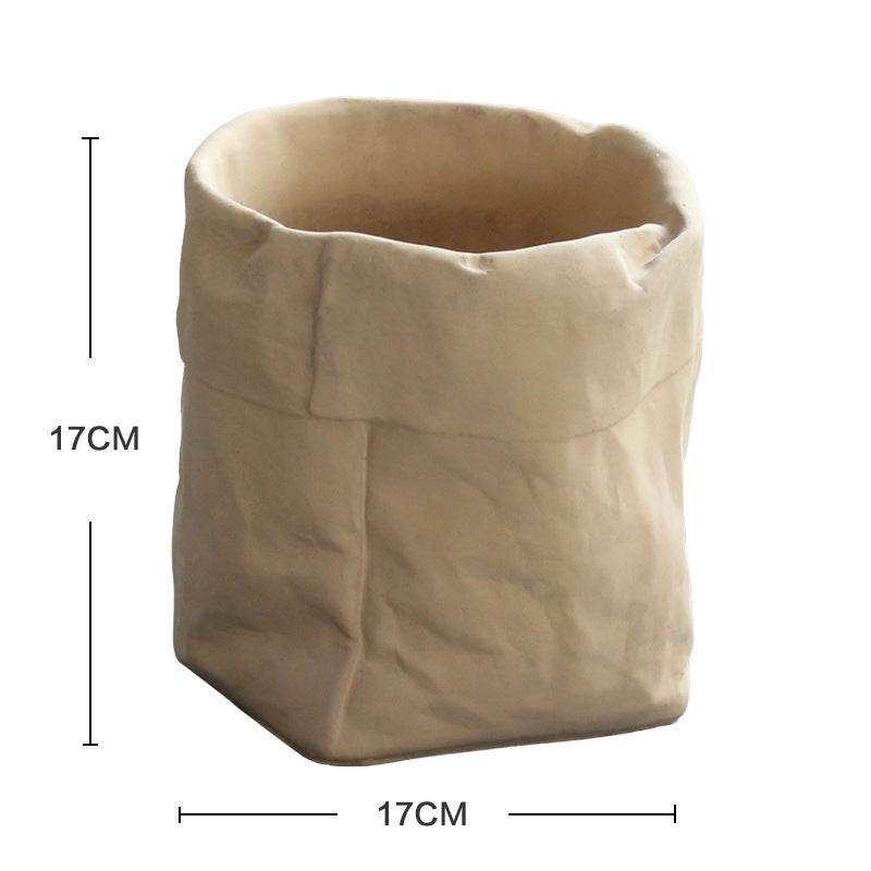 Cement Cloth Bag Flowerpot Cowhide Bag Simple