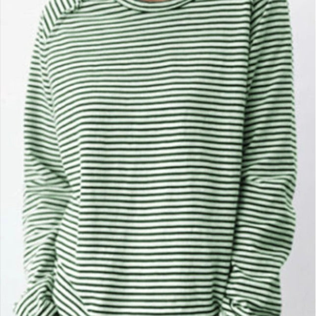 Striped Loose Bat Sleeve Women's Top