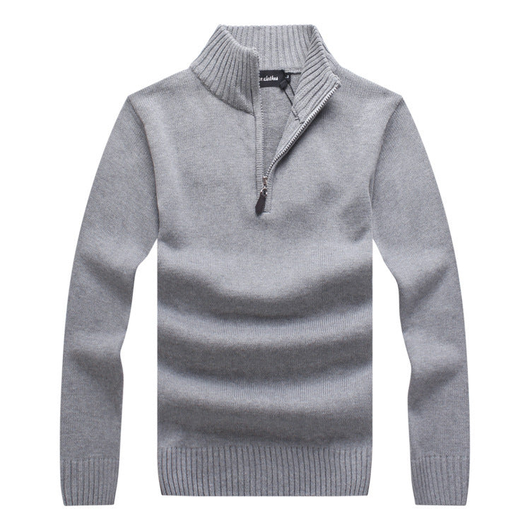 Men's Sweater Korean Style Slim Long-sleeved Casual Knit Sweater Striped Wool Men