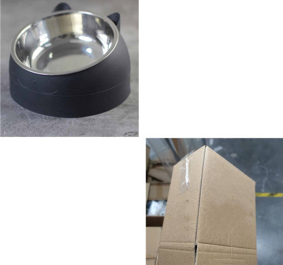 200mlStainless Steel Oblique Mouth Pet Cat Bowl