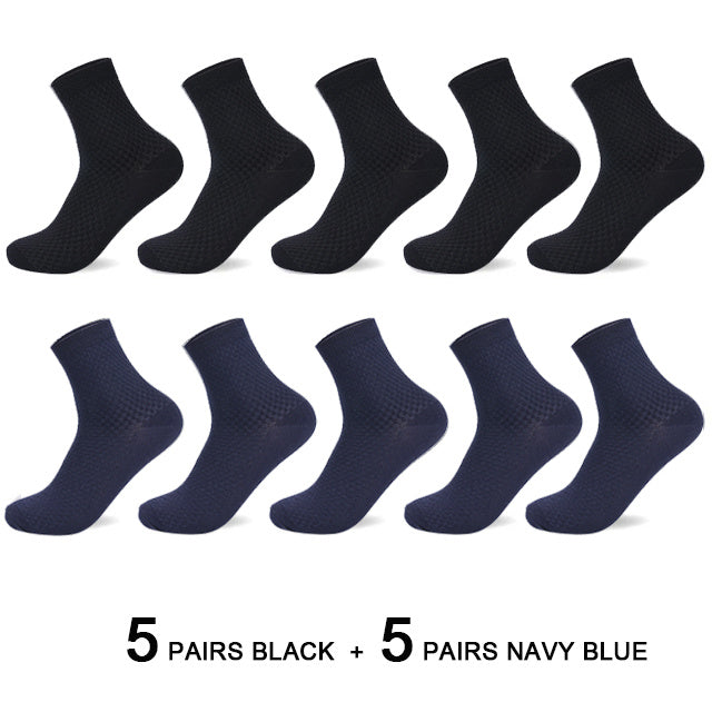Bamboo Fiber Men Socks Business Breathable Male
