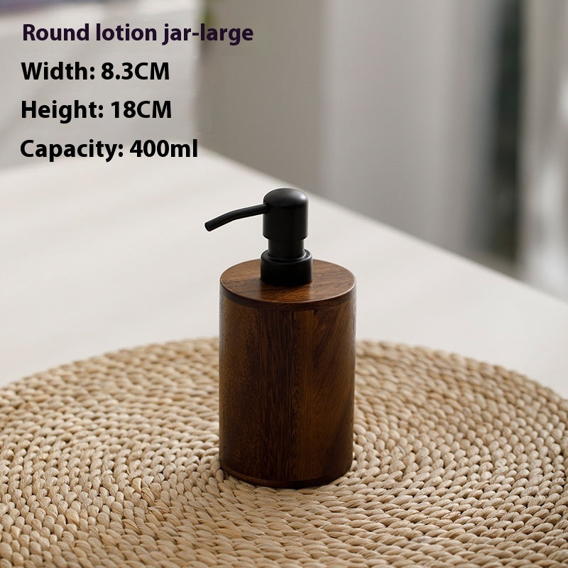 Walnut Solid Wood Split Shampoo Storage Bottle