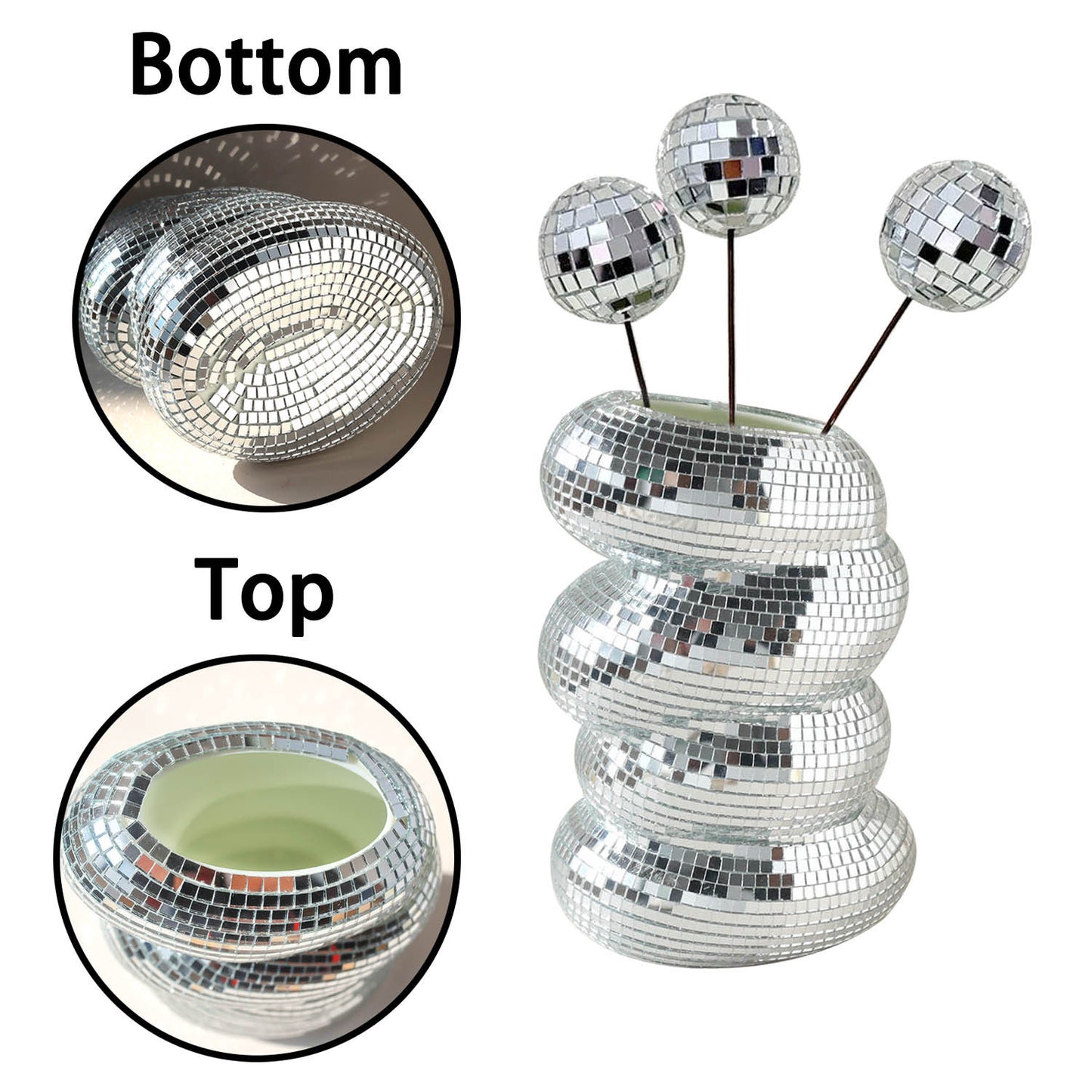 Disco Flower Pot Simple Unique Spiral Decoration