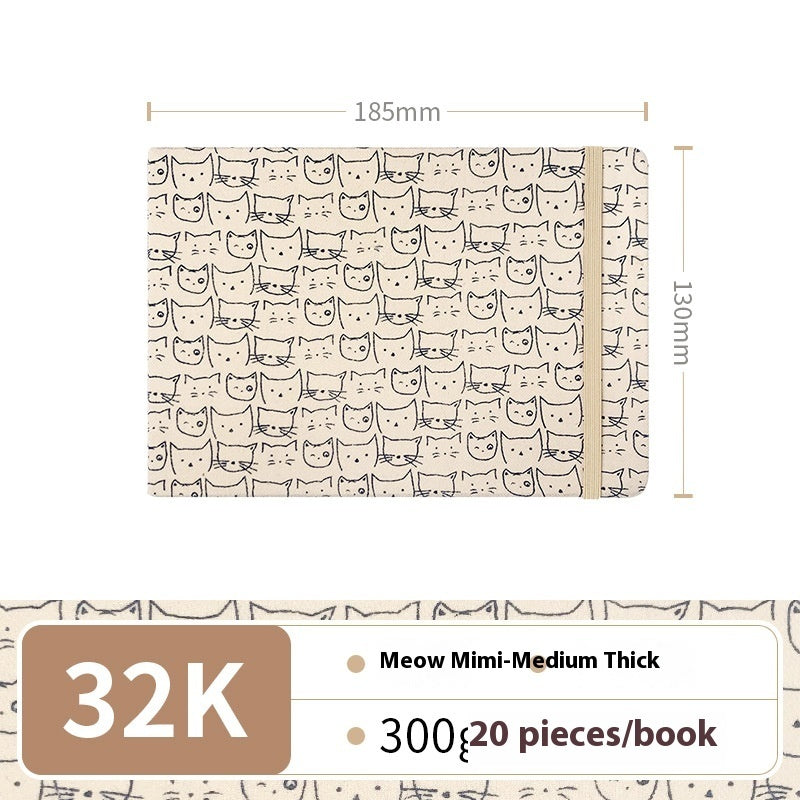 Feiluniao Watercolor Notebook Fabric Handmade Mini Portable Portable Character Sketch Hand Painted Graffiti Drawing Book