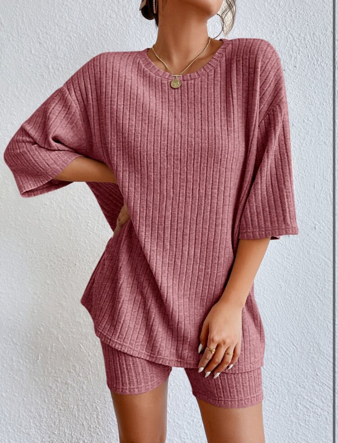 Fashion Casual Solid Color Shorts Suit