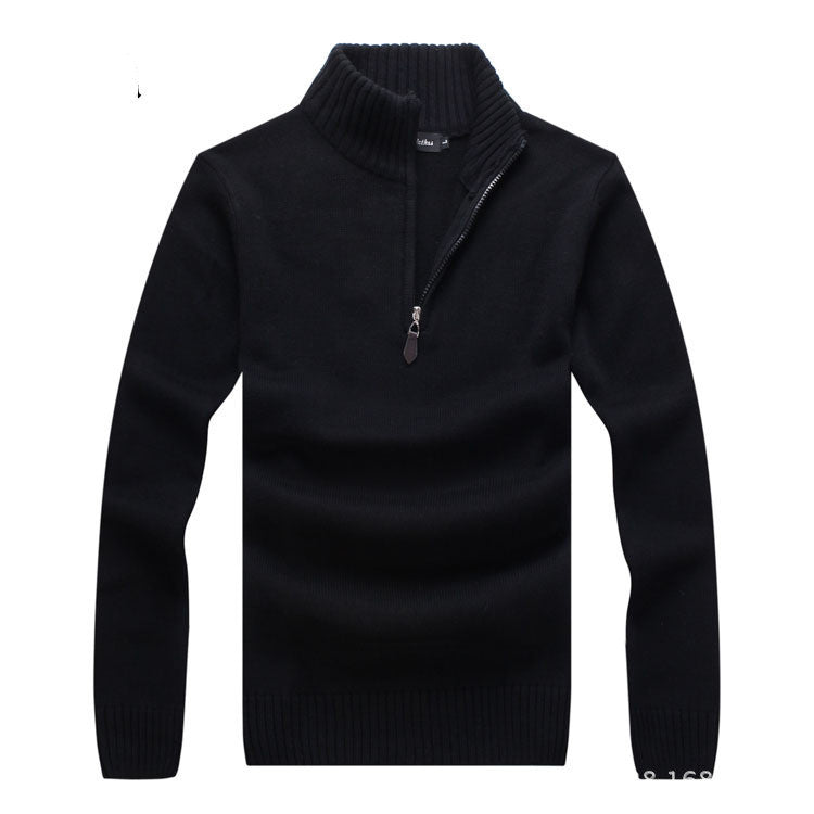 Men's Sweater Korean Style Slim Long-sleeved Casual Knit Sweater Striped Wool Men