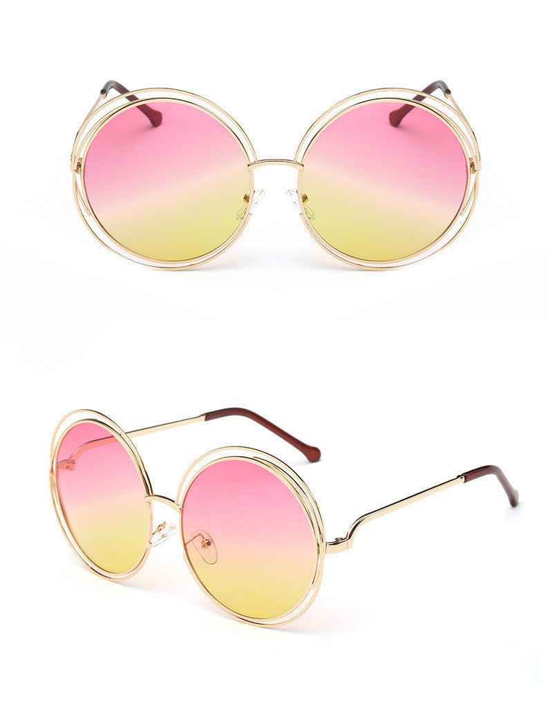 Round metal cutout sunglasses