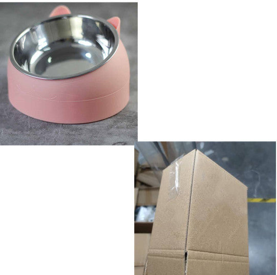 200mlStainless Steel Oblique Mouth Pet Cat Bowl