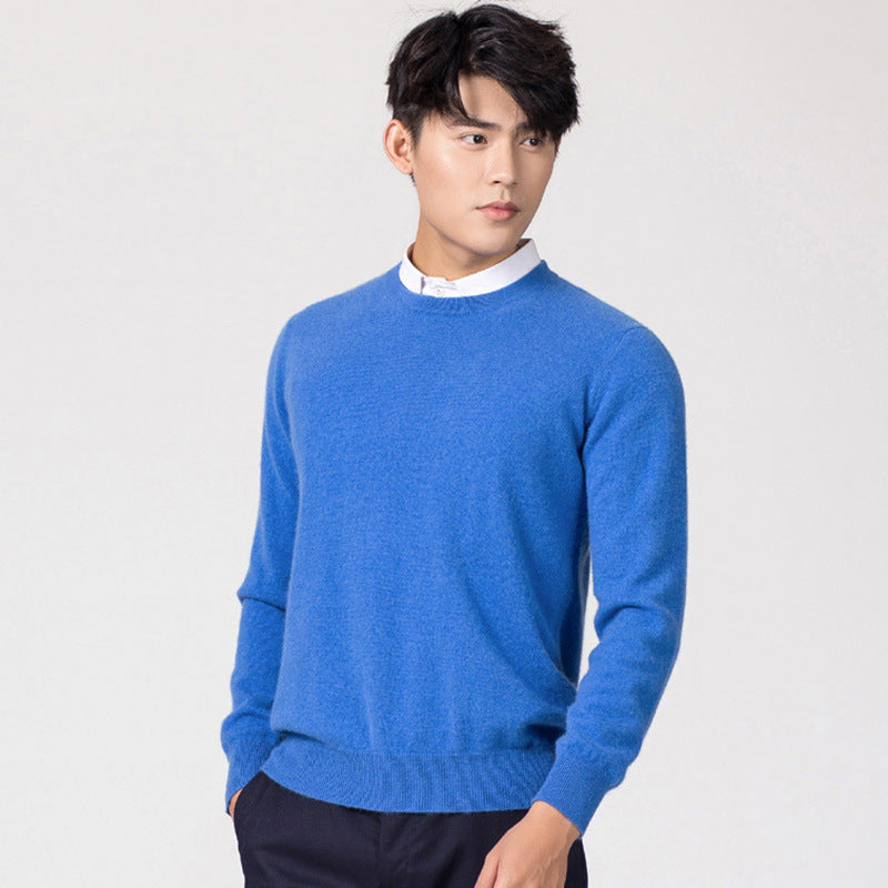 Men's Knitwear Woolen Leisure Pullover Loose Solid Color Sweater