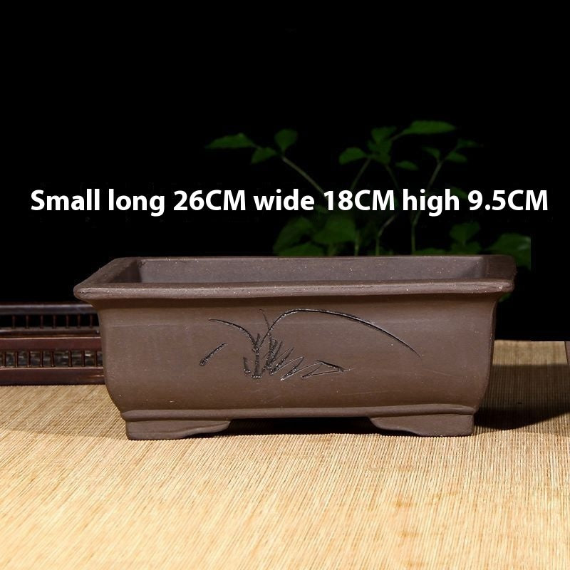 Purple Sand Flowerpot Breathable Bonsai Pot Orchid Pots Banyan Potted Green Radish
