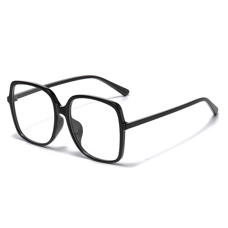 Plain Face Plain Glasses With No Diopters Vintage With Large Rims