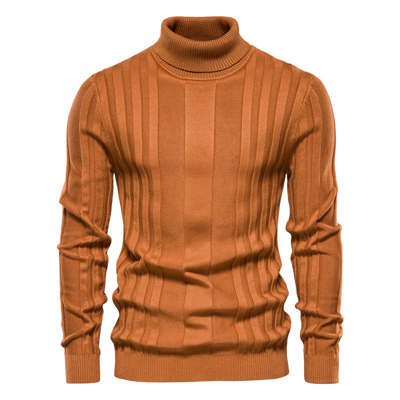 Men's Turtleneck Sweater Casual Knit Solid Color Pullover