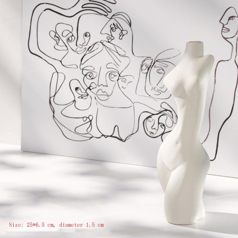 White Simple Creative Ceramic Dried Flower Vase