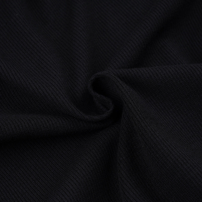 Metal Schoolbag Buckle Design High Neck Long Sleeve Jumpsuit