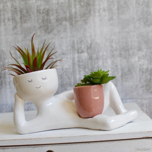 Succulent Lazy Little Man Flower Pot Home Decoration Resin Decorations