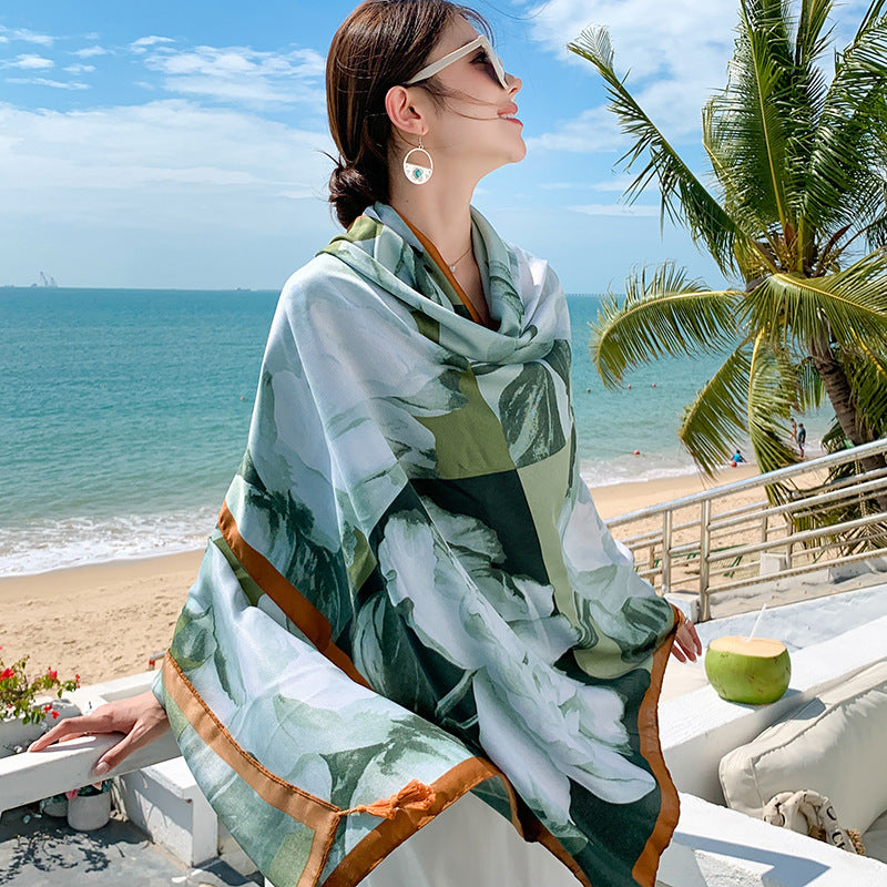 Sun-proof All-matching Shawl Beach Travel Dual-use Outdoor Beach Towel