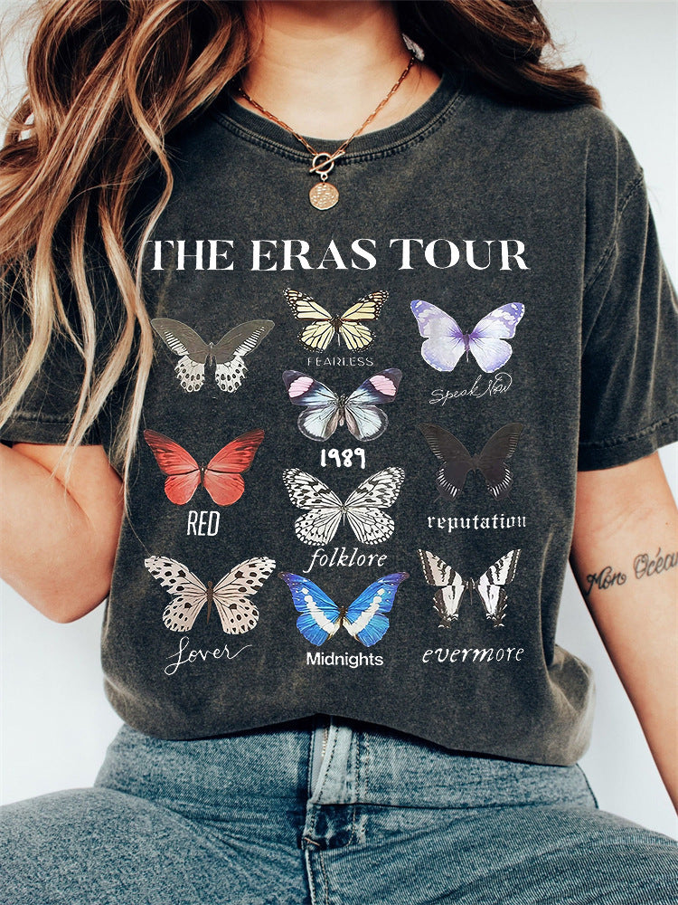 Women's Letter Casual Loose Short Sleeves Blouse