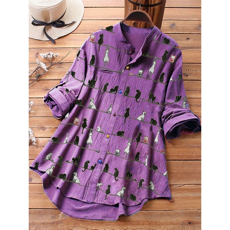 Spring New Cartoon Printed T-shirt Long