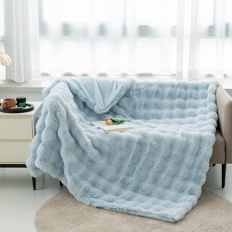 Bubble Rabbit Blanket Flannel Sofa Cover
