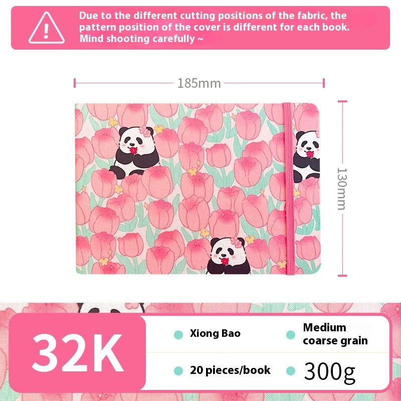 Feiluniao Watercolor Notebook Fabric Handmade Mini Portable Portable Character Sketch Hand Painted Graffiti Drawing Book