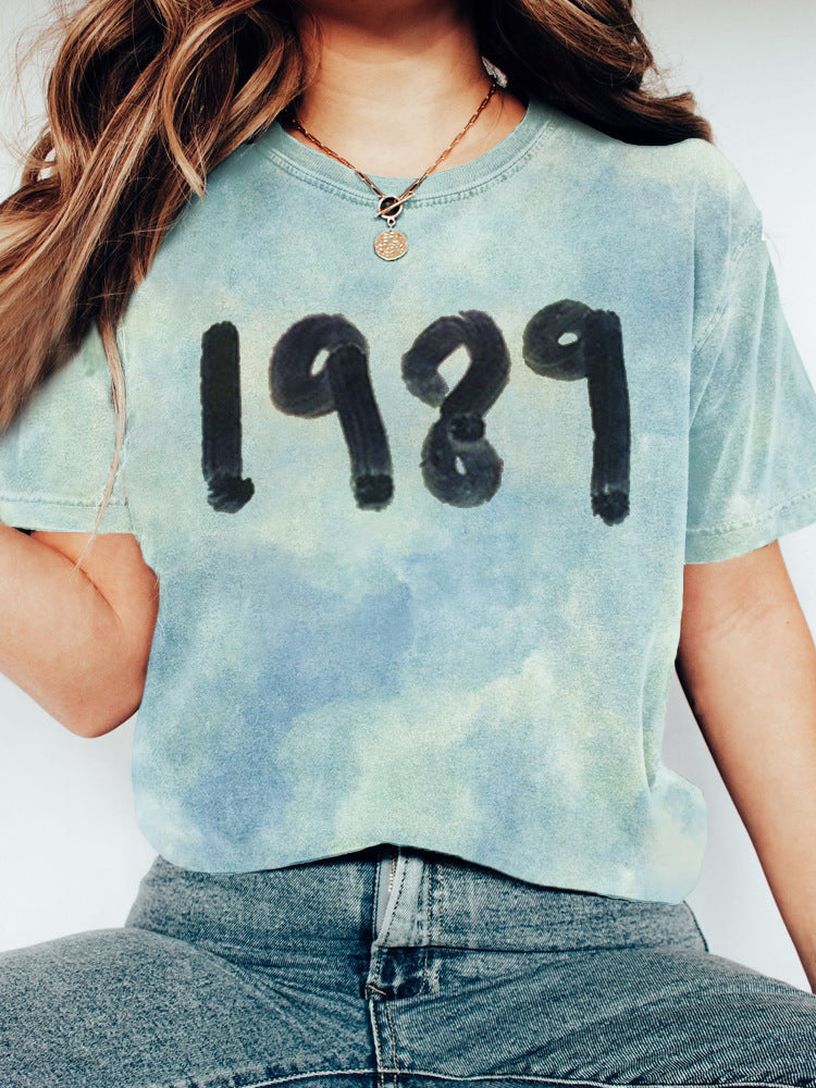 Women's Letter Casual Loose Short Sleeves Blouse
