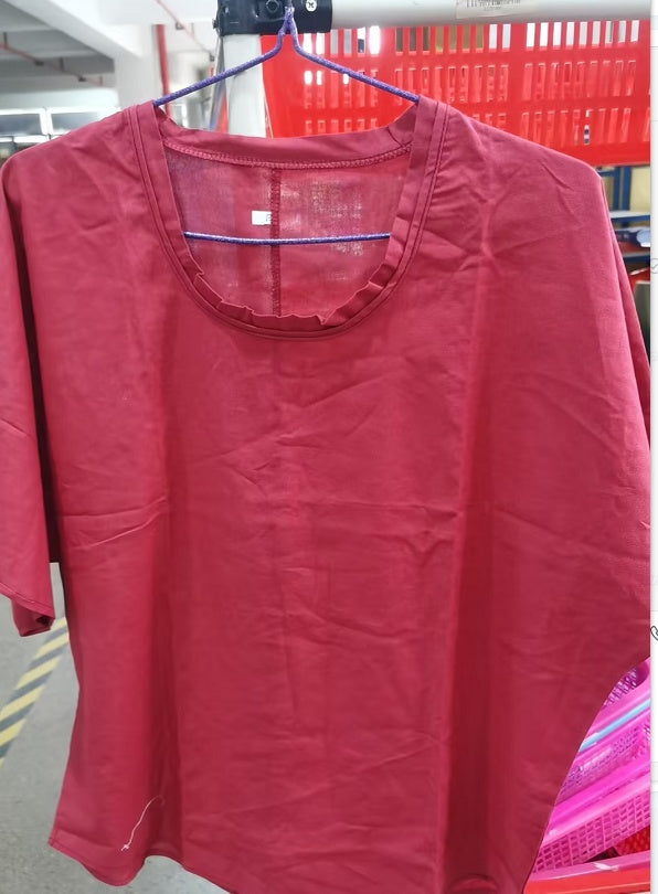 Solid Color V-Neck Women's Short-Sleeved T-Shirt