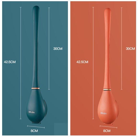 Household Brush Wall-mounted Long-handled Silicone Toilet Brush