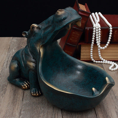 Hippo Decoration Creative Home Living Room Shoe Cabinet Sundries Organizer Ornament