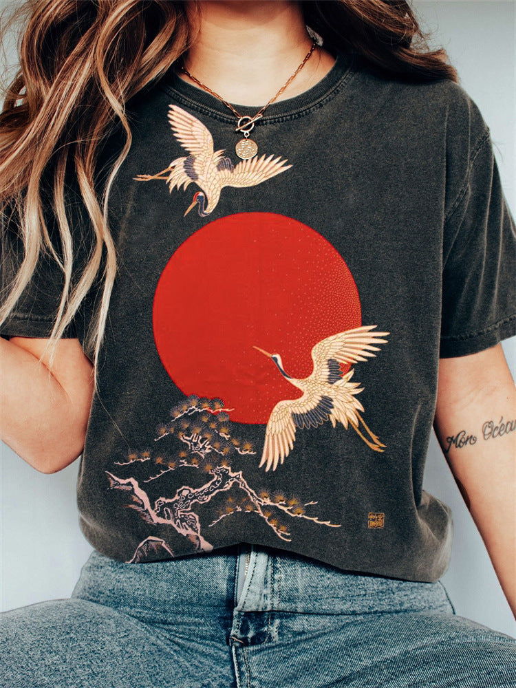 Women's Letter Casual Loose Short Sleeves Blouse