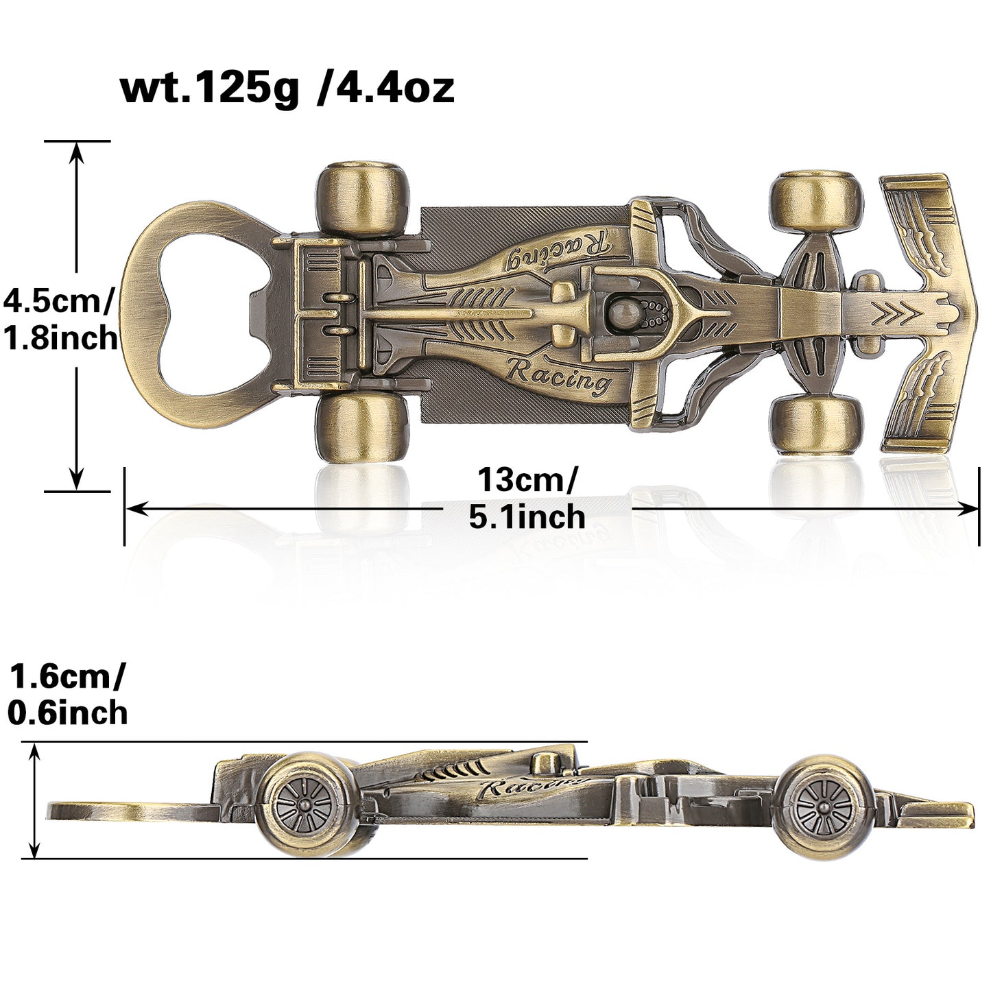 Exquisite Racing Bottle Opener,Meticulously Designed And Made Of Durable Materials, Perfect For Opening Bottles During Sports Events, Parties, Or At Home. Includes A Black Drawstring Bag.