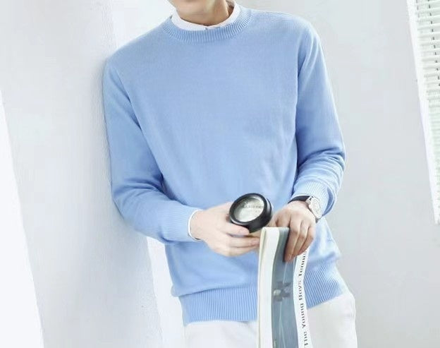 Men's Knitwear Woolen Leisure Pullover Loose Solid Color Sweater